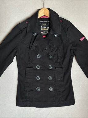 💛 Superdry Black Bridge Twill Cropped Jacket